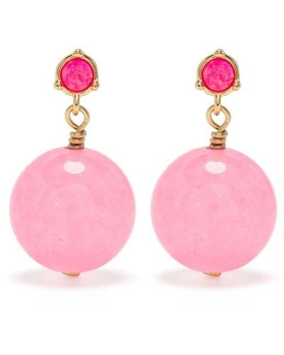 Anni Lu Ball Drop Earrings - Pink