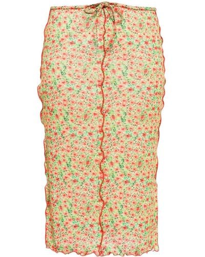 Siedres Joa Floral Ribbed Skirt - Multicolor