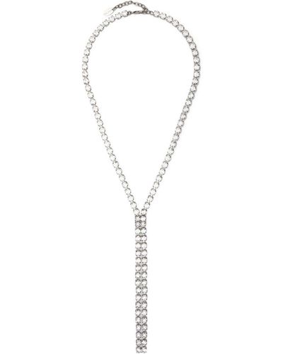 Forte Forte Crystal-embellished Lariat Necklace - White