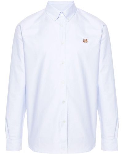 Maison Kitsuné Fox-motif Cotton Shirt - Wit