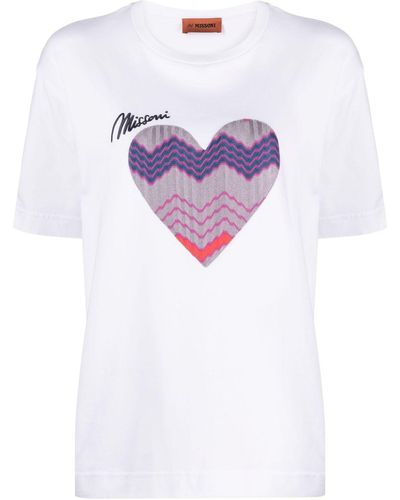 Missoni T-shirt Met Borduurwerk - Paars
