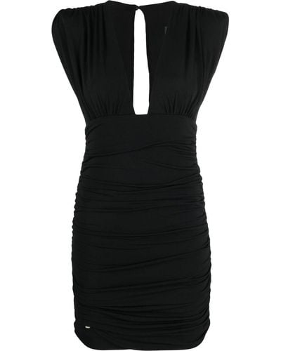Philipp Plein Wrinkles Ruffle-detail Mini Dress - Black