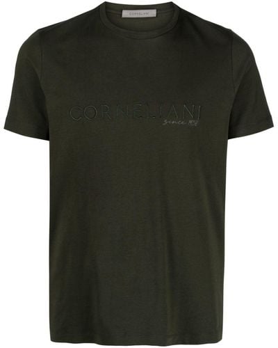 Corneliani T-shirt con ricamo - Verde