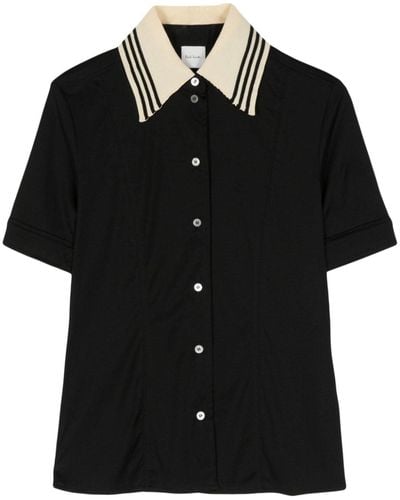 Paul Smith Contrasting-collar Short-sleeve Shirt - Black