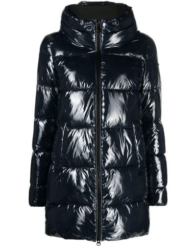 Geox High-neck Quilted Coat - Blue