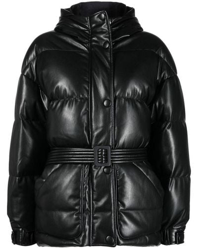 Ienki Ienki Faux-leather Zip-up Padded Jacket - Black