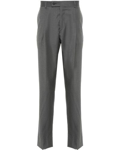 Caruso Pleat-detail Wool Trousers - Grey