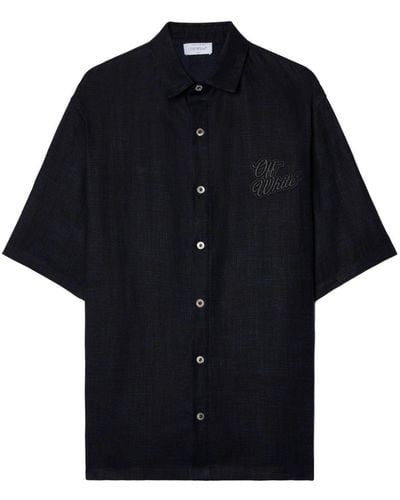 Off-White c/o Virgil Abloh Logo-appliqué Bowling Shirt - Black