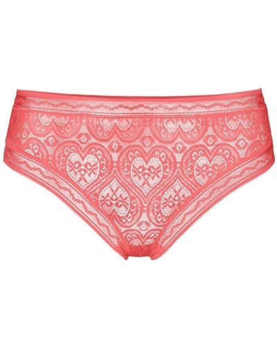 Eres Patience Lace-trim Tanga Brief - Pink