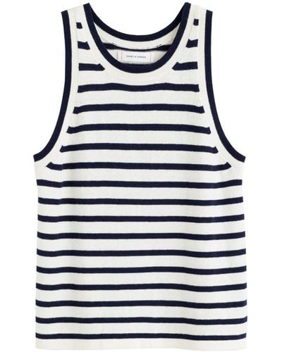 Chinti & Parker Striped Knitted Tank Top - Black