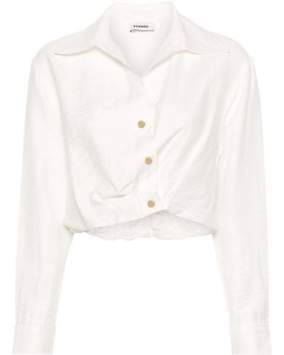 Sandro Elasticated Cropped Shirt - White