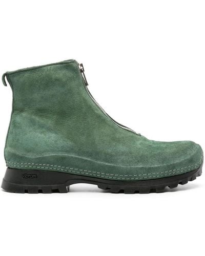 Guidi Round-toe Suede Boots - Green