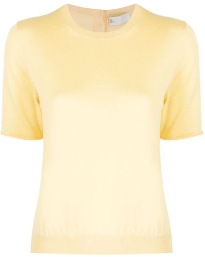 Tory Burch Short-sleeve Knitted Top - Yellow