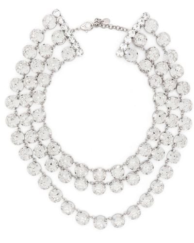 Moschino Crystal-embellished Draped Necklace - White