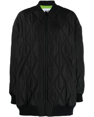 MSGM Quilted Bomber Jacket - Black