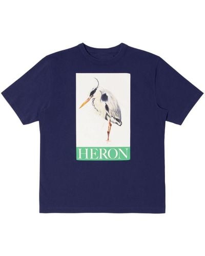 Heron Preston T-shirt en coton à imprimé photographique - Bleu