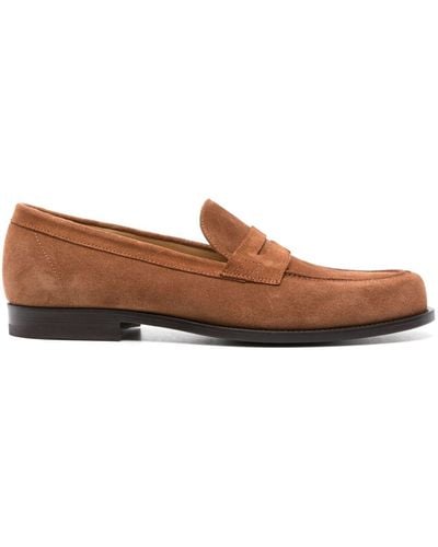 SCAROSSO Austin Suede Loafers - Brown
