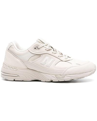 New Balance Made In Uk 991v1 Contemporary Luxe Sneakers - Women's - Rubber/fabric/calf Leather - White