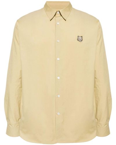 Maison Kitsuné Fox Head Cotton Shirt - Natural