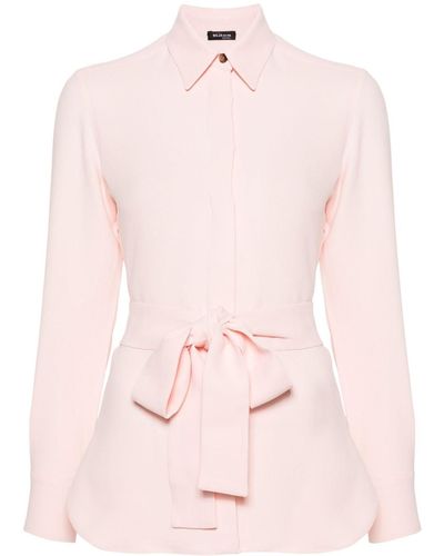 Kiton Detachable-belt Classic-collar Shirt - Pink