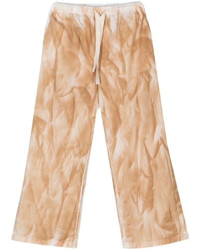FEDERICO CINA Tie Dye-print Lightweight Trousers - Natural