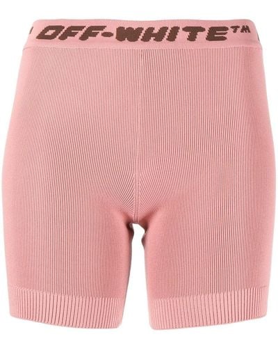 Off-White c/o Virgil Abloh Logo-waistband Mini Shorts - Pink