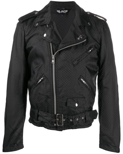 COMME DES GARÇON BLACK Checkerboard Biker Jacket - Black