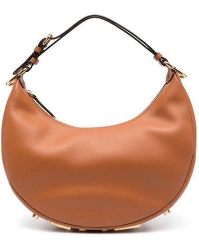 Fendi Graphy Small Leather Shoulder Bag - Brown