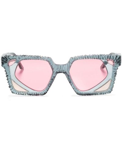 Kuboraum T6 Transparent Square-frame Sunglasses - Pink