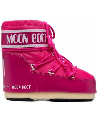 Moon Boot Botas de nieve con cordones y logo - Rosa