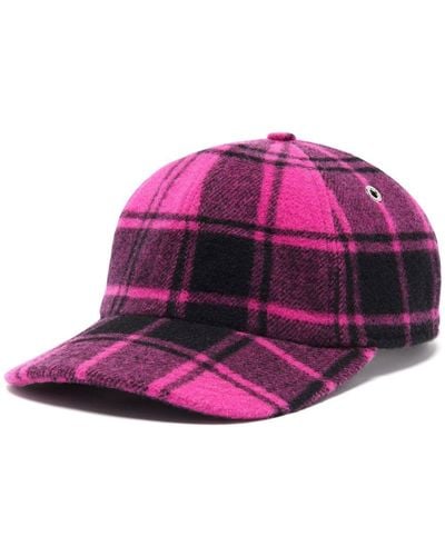Ami Paris Plaid Pattern Baseball Cap - Pink