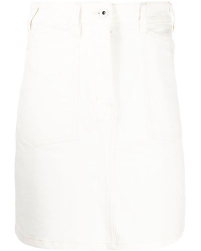 KENZO Logo-patch Denim Miniskirt - White