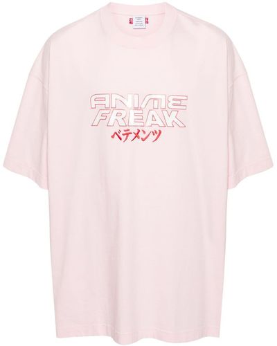 Vetements Katoenen T-shirt Met Tekst - Roze