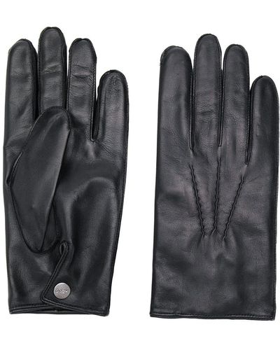 N.Peal Cashmere 007 Leather & Cashmere Lined Gloves - Black