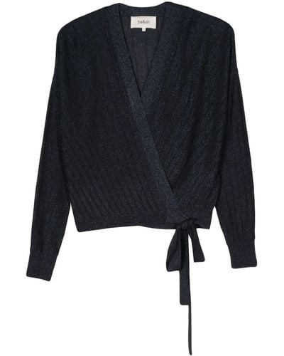 Ba&sh Braty Knitted Wrap Top - Black