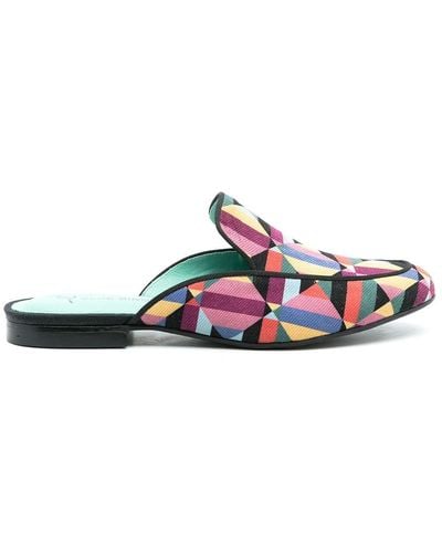 Blue Bird Shoes Geometric-print Slip-on Mules - Multicolor