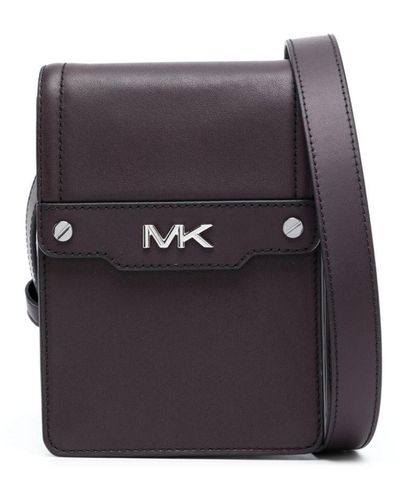 Michael Kors Varick Leather Phone Messenger Bag - Red