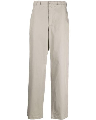 Givenchy Logo-patch Cotton Straight-leg Trousers - Grey