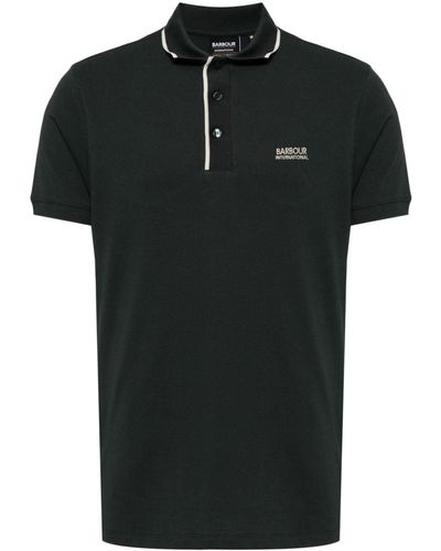 Barbour Moor Tipped Cotton-piqué Polo Shirt - Black
