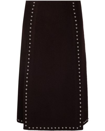 P.A.R.O.S.H. Stud-detail A-line Skirt - Black