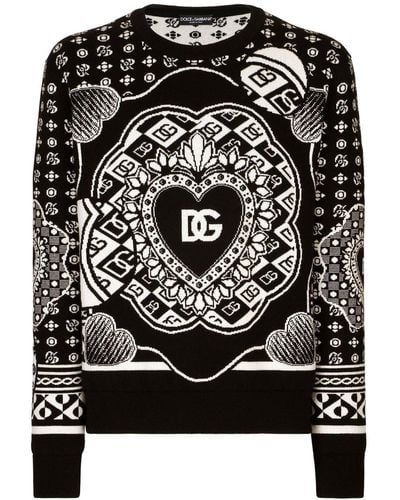 Dolce & Gabbana Jersey con logo estampado - Negro