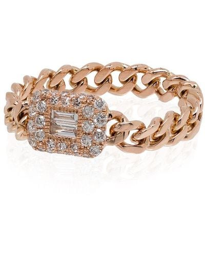 SHAY 18kt Rose Gold Diamond Chain-link Ring - Metallic