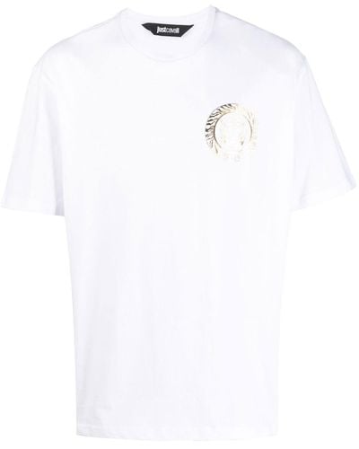 Just Cavalli T-shirt en coton à logo imprimé - Blanc