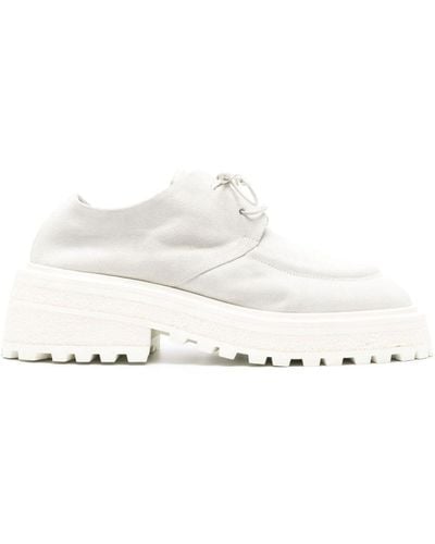 Marsèll Lace-up Suede Brogue Shoes - White