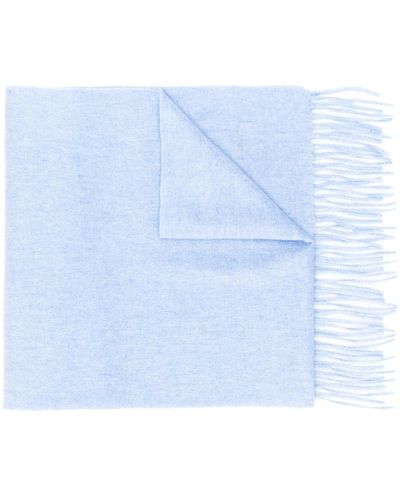 N.Peal Cashmere Woven Cashmere Scarf - Blue