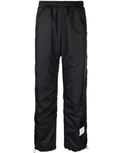 Thom Browne Logo-patch Sheer-ripstop Track Pants - Black
