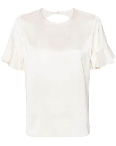 Twin Set Ruffle-cuffs Satin Blouse - White