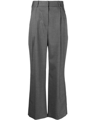 Loulou Studio Solo Pleated Flared Pants - Gray