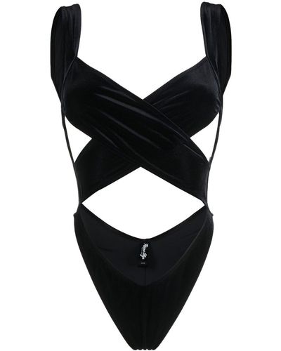 Reina Olga Exotica Wrap Cut-out Swimsuit - Black