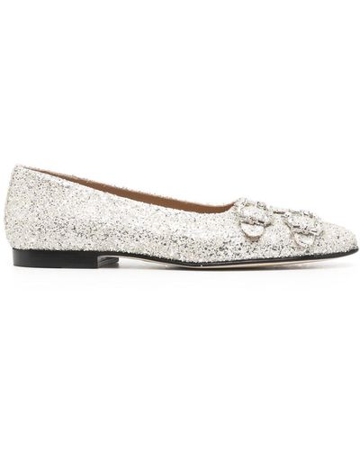 Edhen Milano Glitter-detail Ballerina Shoes - Metallic